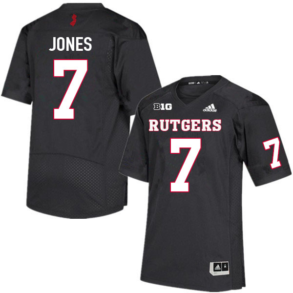 Men #7 Shameen Jones Rutgers Scarlet Knights College Football Jerseys Sale-Black